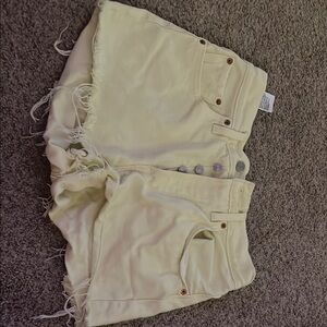 Levi’s 501 shorts, yellowist greenish color, size 27. MAKE A OFFER